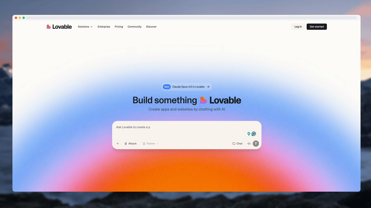 SaaS dashboard screenshot in browser frame with gradient background