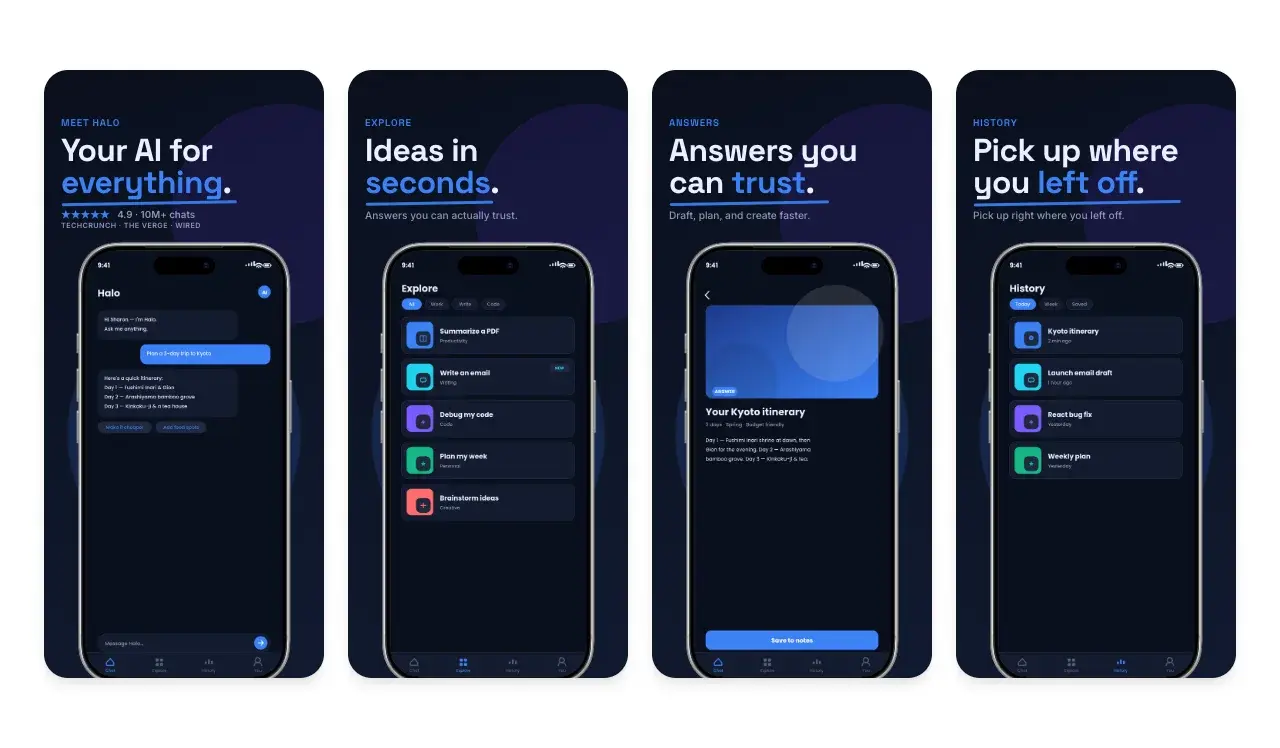 Halo AI editable Screenhance template