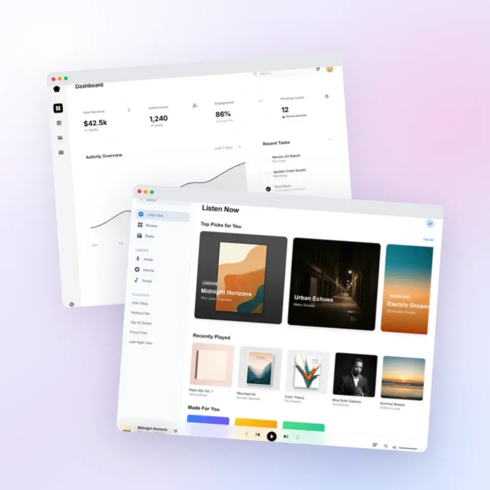 Browser · Lilac Drift editable Screenhance template