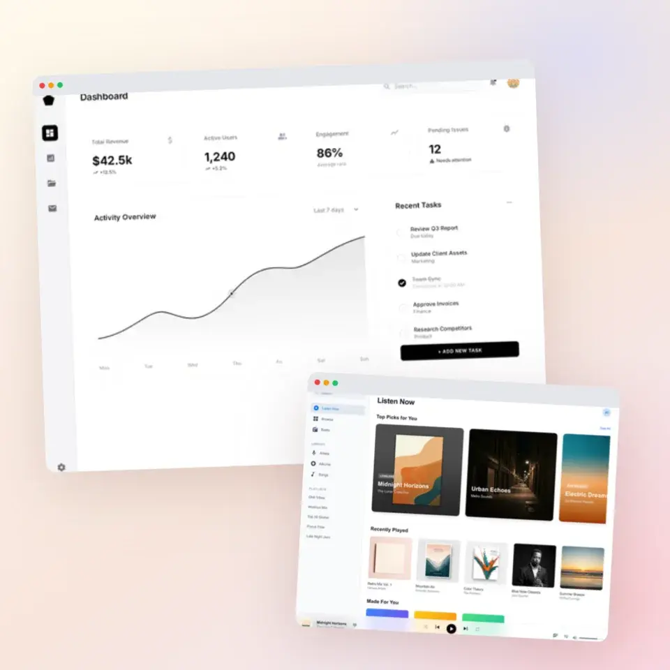 Browser · Peach Edge editable Screenhance template