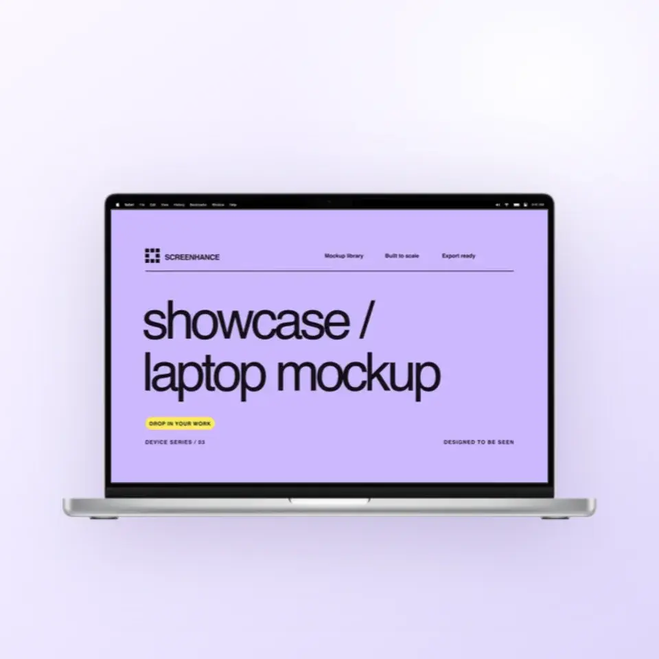MacBook Pro · Lilac stage editable Screenhance template