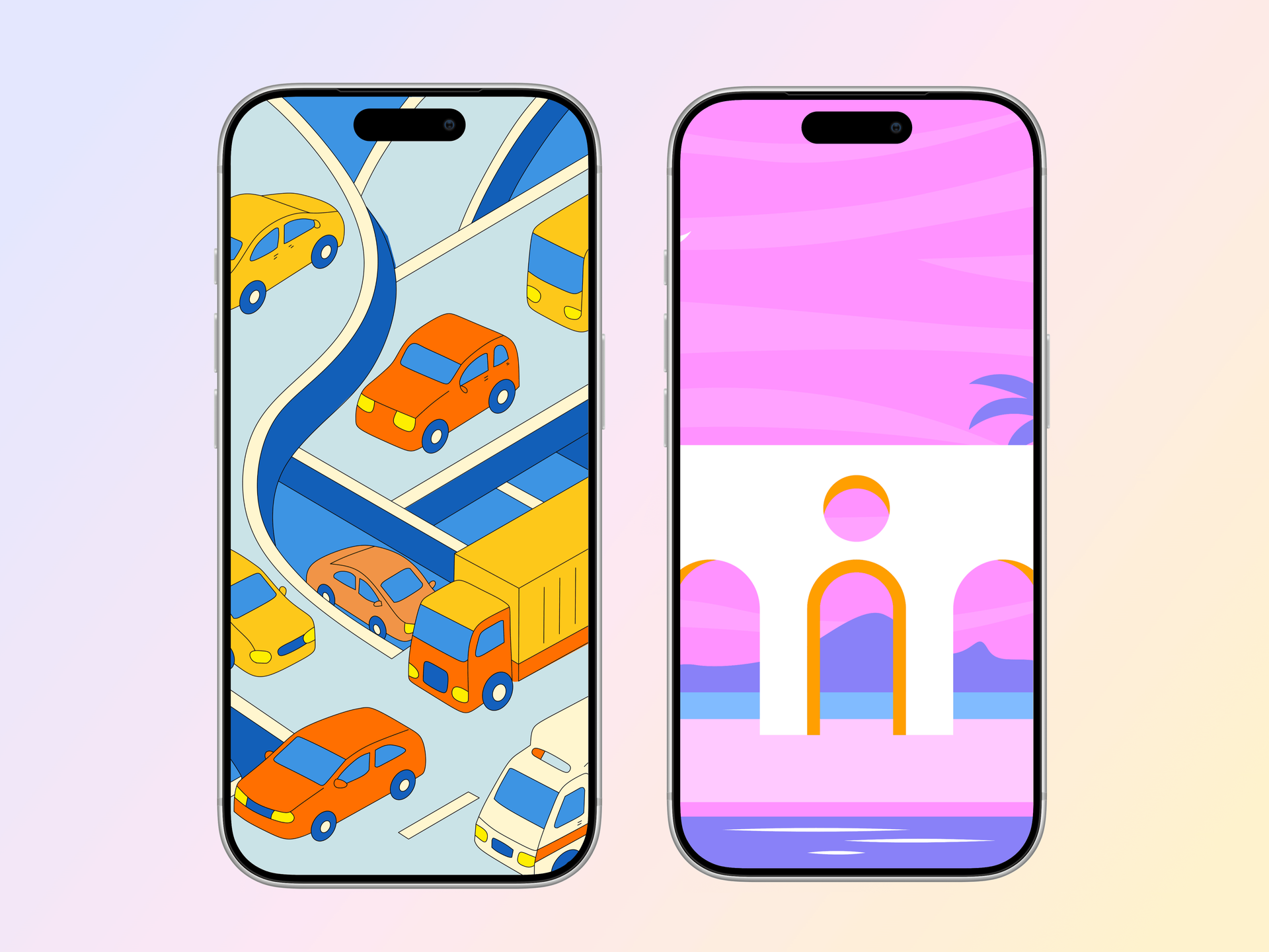 Beautiful mockup with gradient background