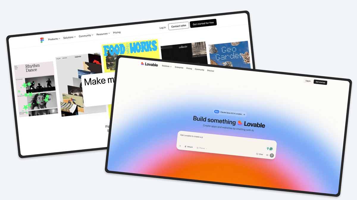 App store screenshots displayed side by side with colorful gradient background