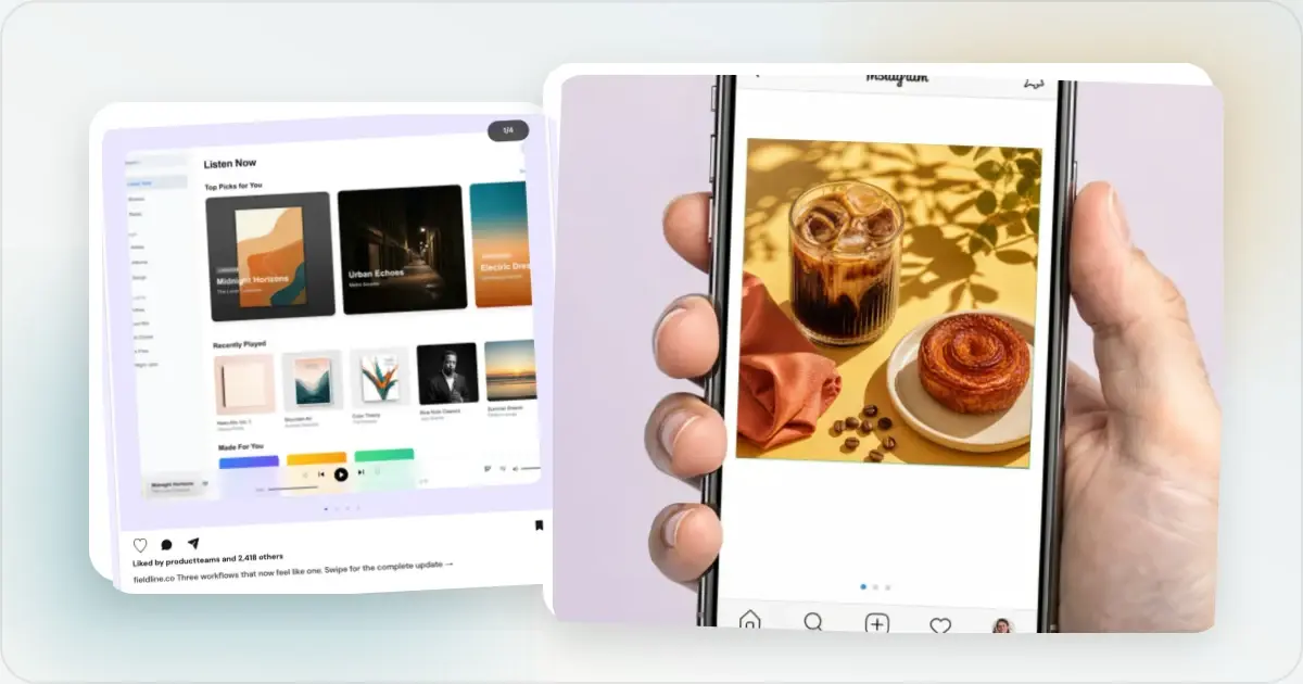 Screenhance social and web visuals example for 12 Instagram Mockup Examples for Better Product Launches