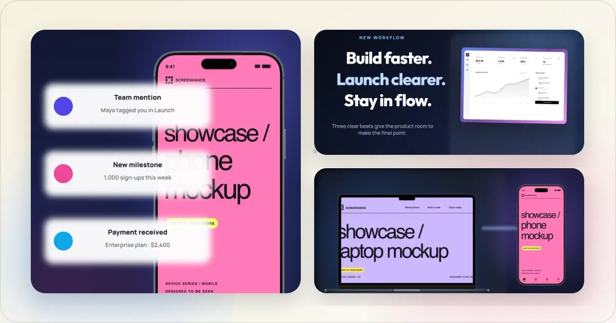 Screenhance motion and demos example for Product Demo Video Examples for Founders