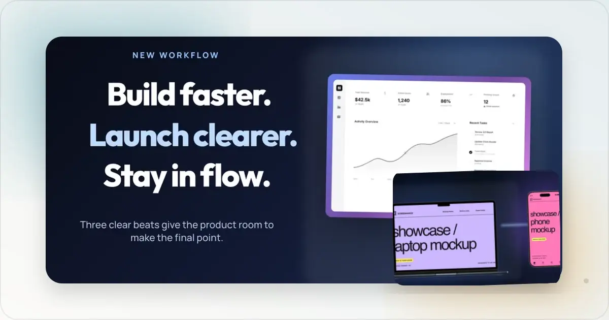 Screenhance motion and demos example for Product Hunt Motion: Gallery Images vs Launch Video