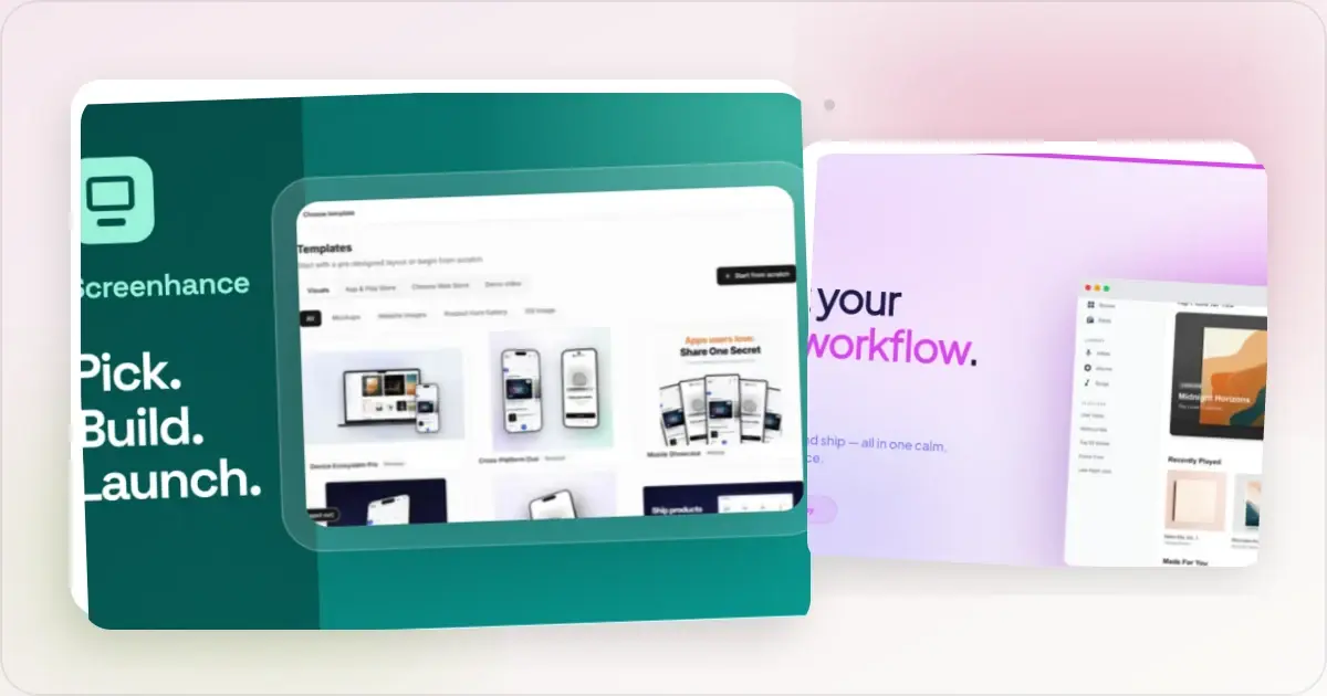 Screenhance product launches example for How to Publish an AI-Built App to the App Store (Lovable, Bolt, Replit)