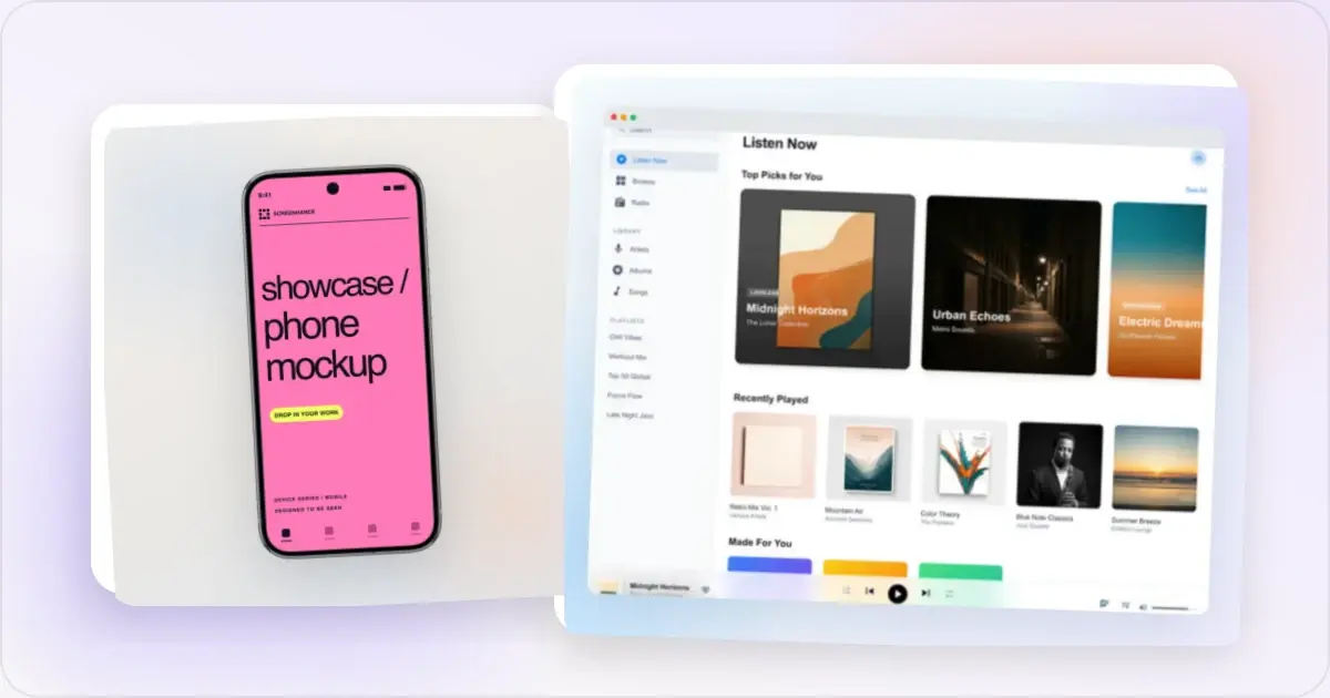 Screenhance mockup guides example for 50 Screenshot Background Ideas: Gradients, Colors & Styles That Pop