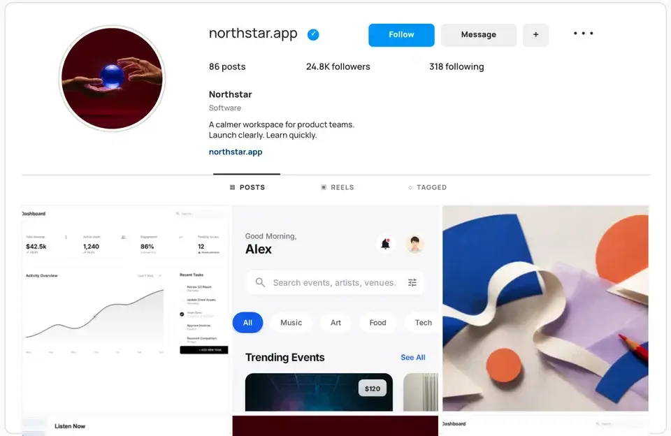 Instagram SaaS Profile Mockup editable Screenhance template