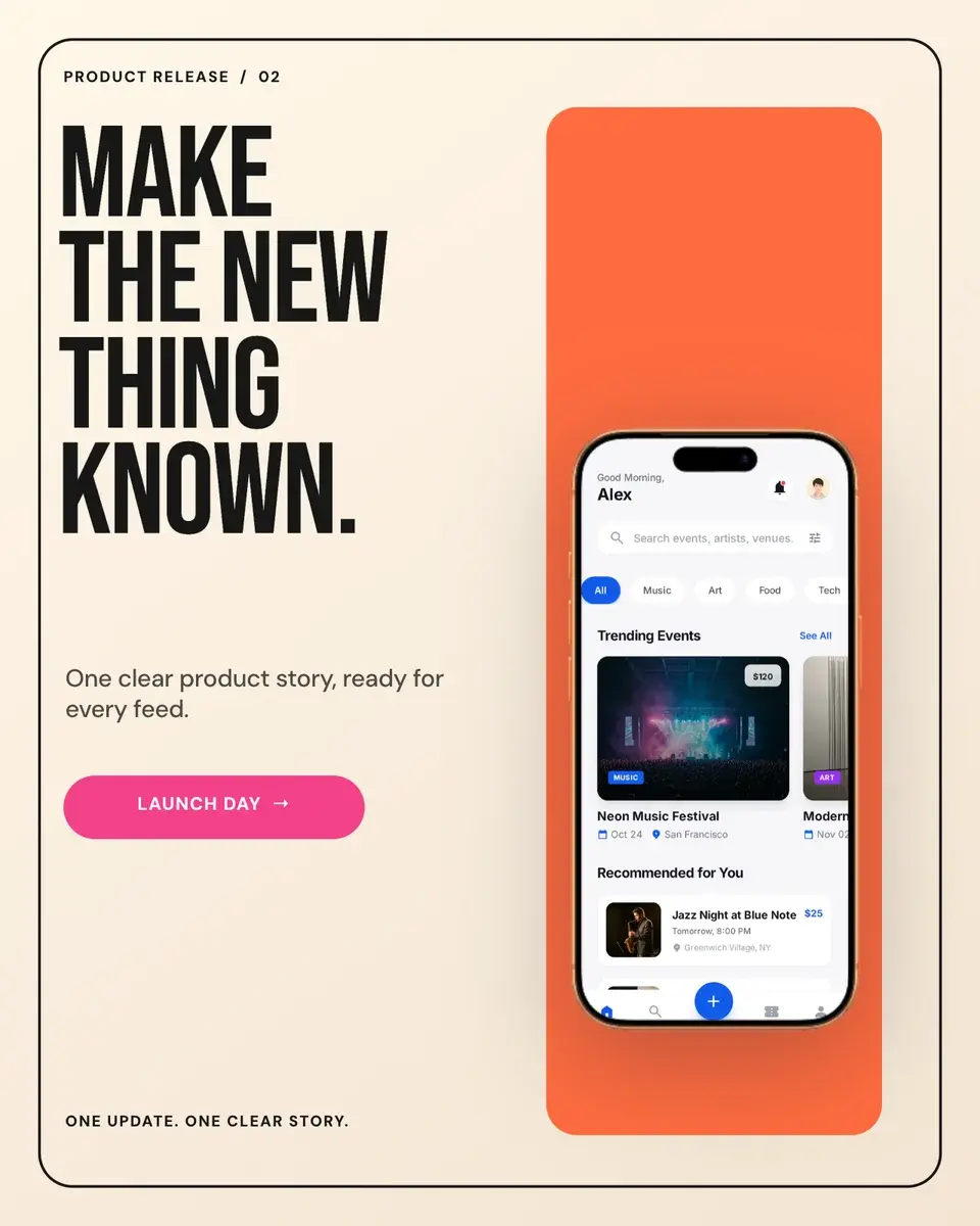 One Big Launch editable Screenhance template