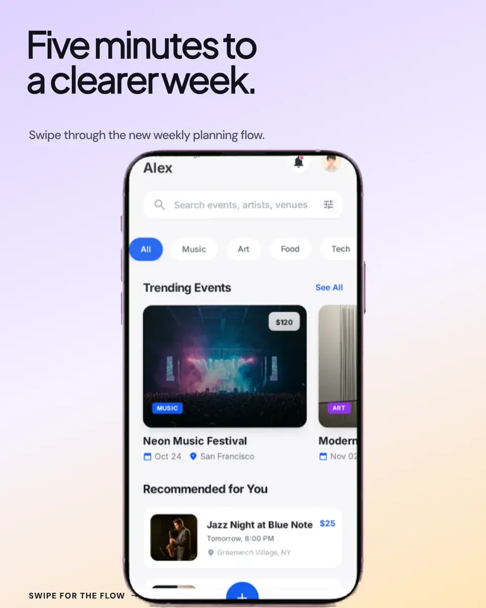 Weekly Flow Carousel editable Screenhance template