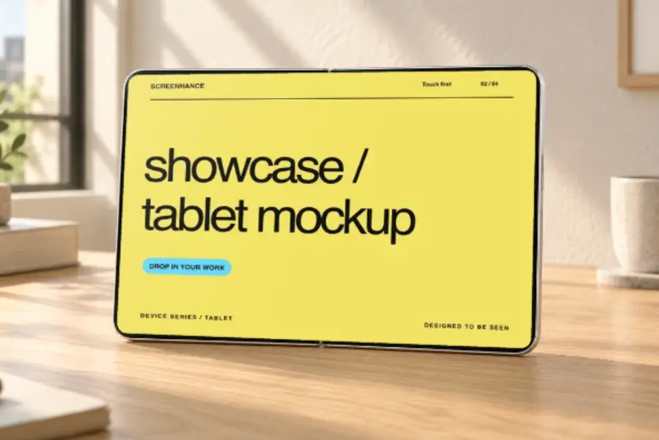 iPhone Duo · Sunlit Desk Film editable Screenhance template