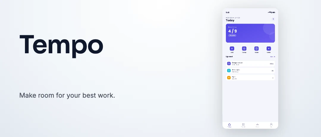 Tempo: Product page header · 3840 × 1646