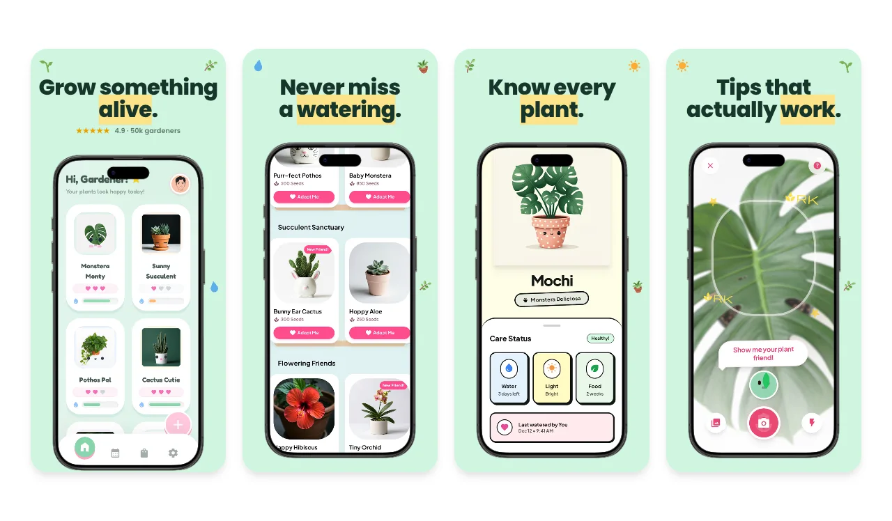 Aurora Bloom App Store screenshot template for lifestyle and home apps