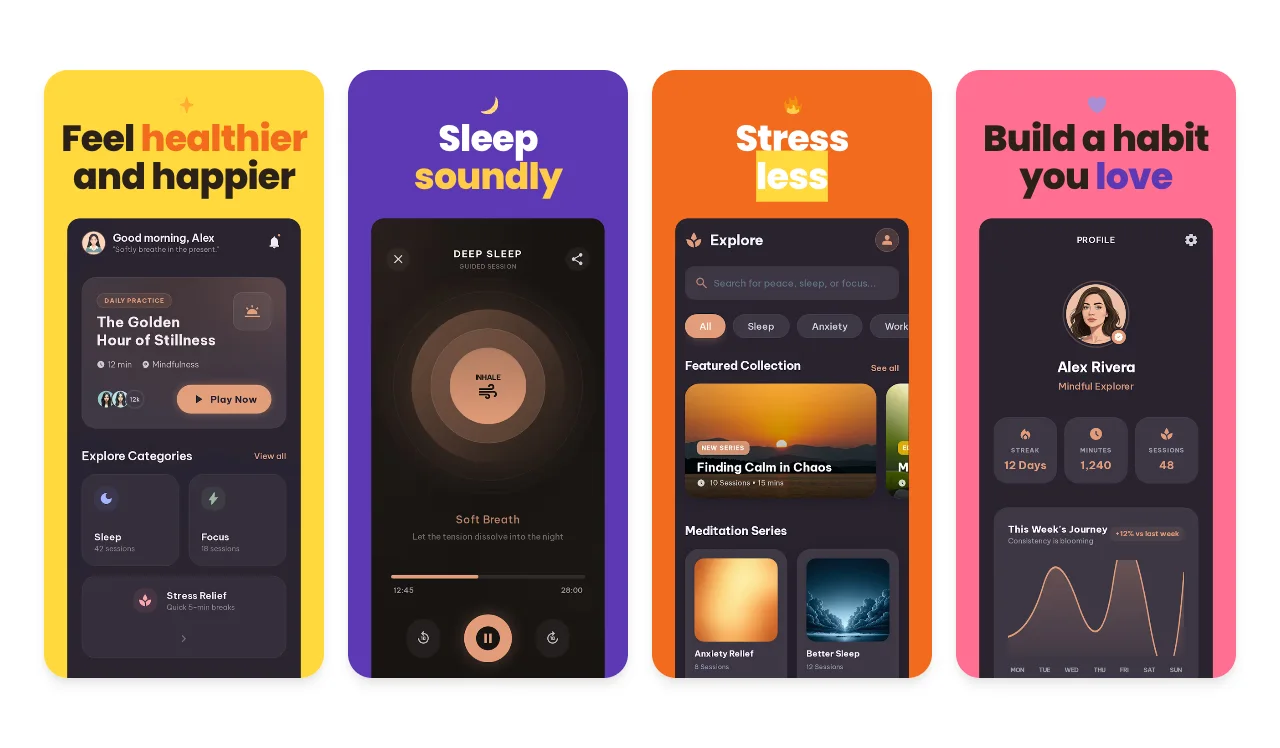 Bold Accent App Store screenshot template for health and fitness apps