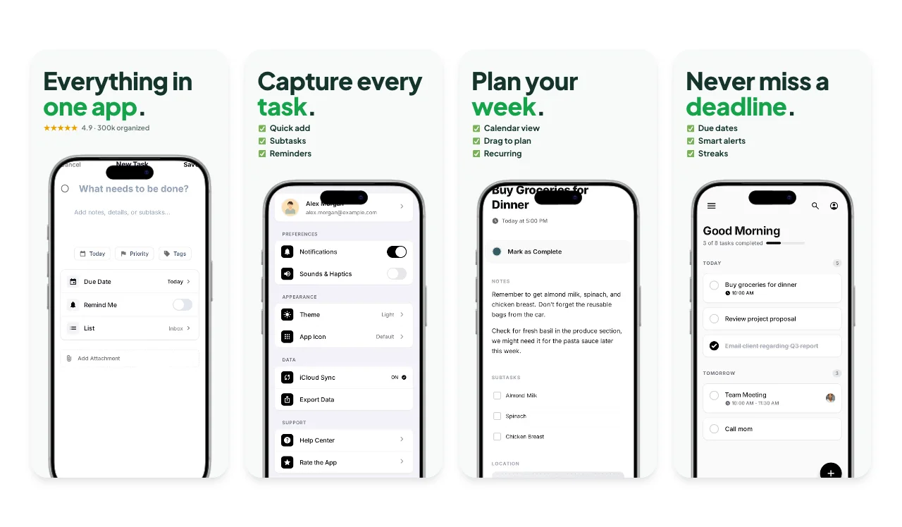 Checklist Feature App Store screenshot template for productivity apps
