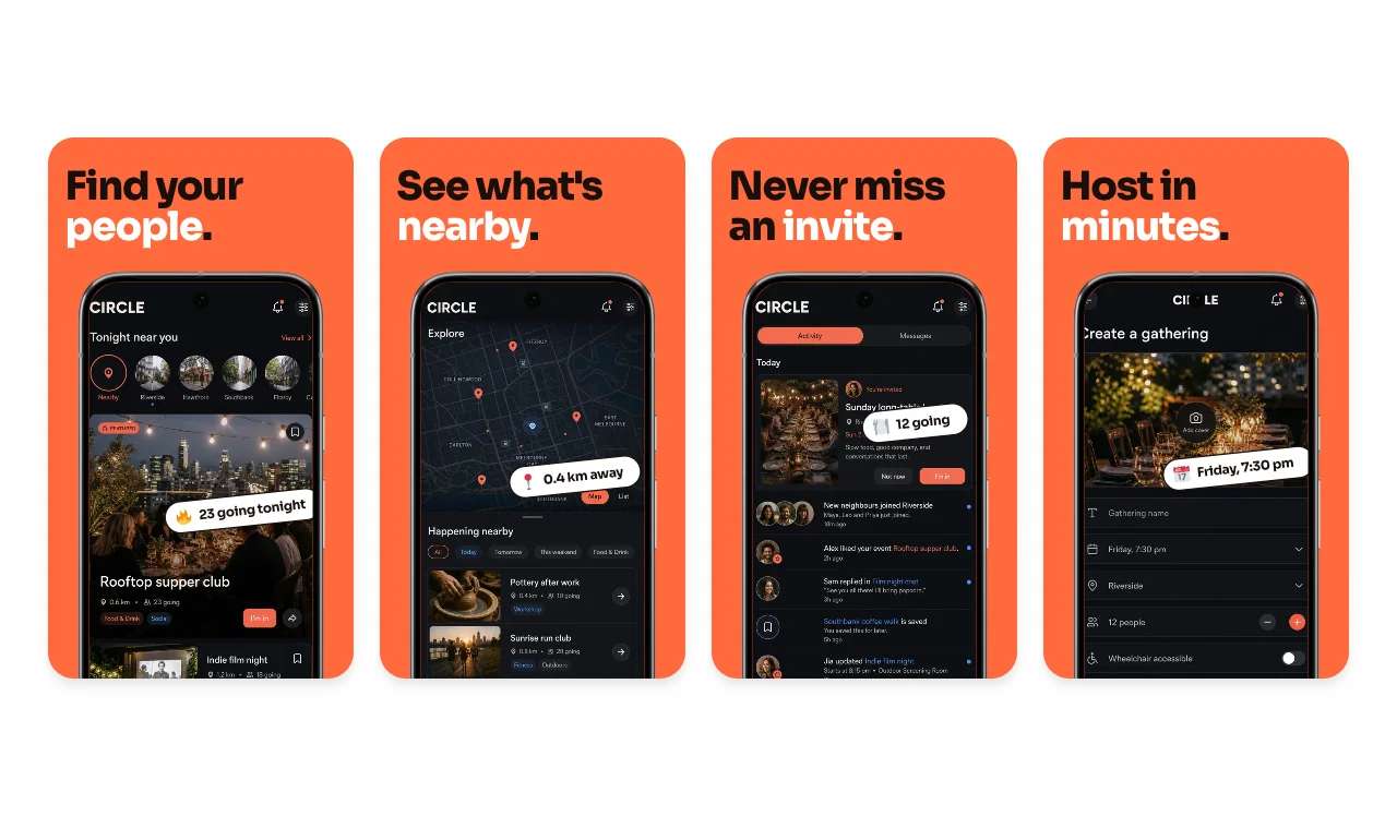 Circle Nights Google Play screenshot template for Android apps
