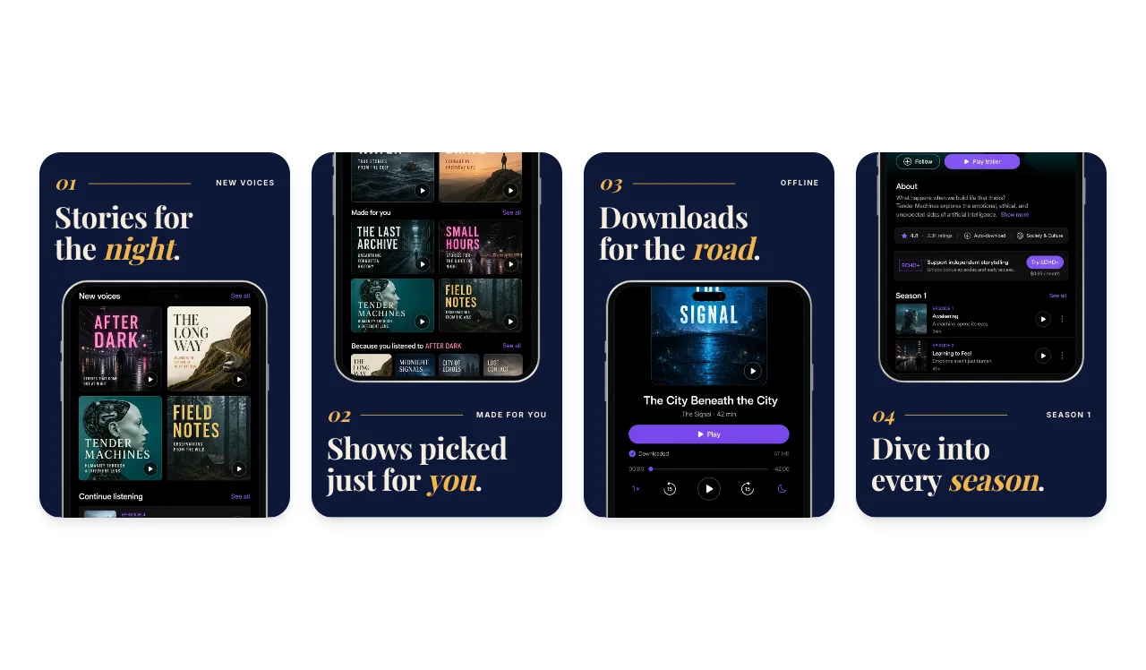 Duo Night Edition App Store screenshot template for iPhone Duo apps