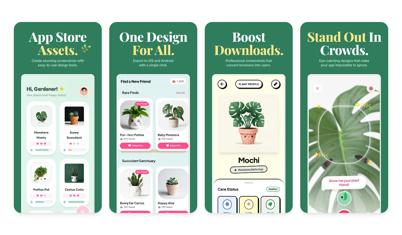 Forest Green Google Play screenshot template for Android apps