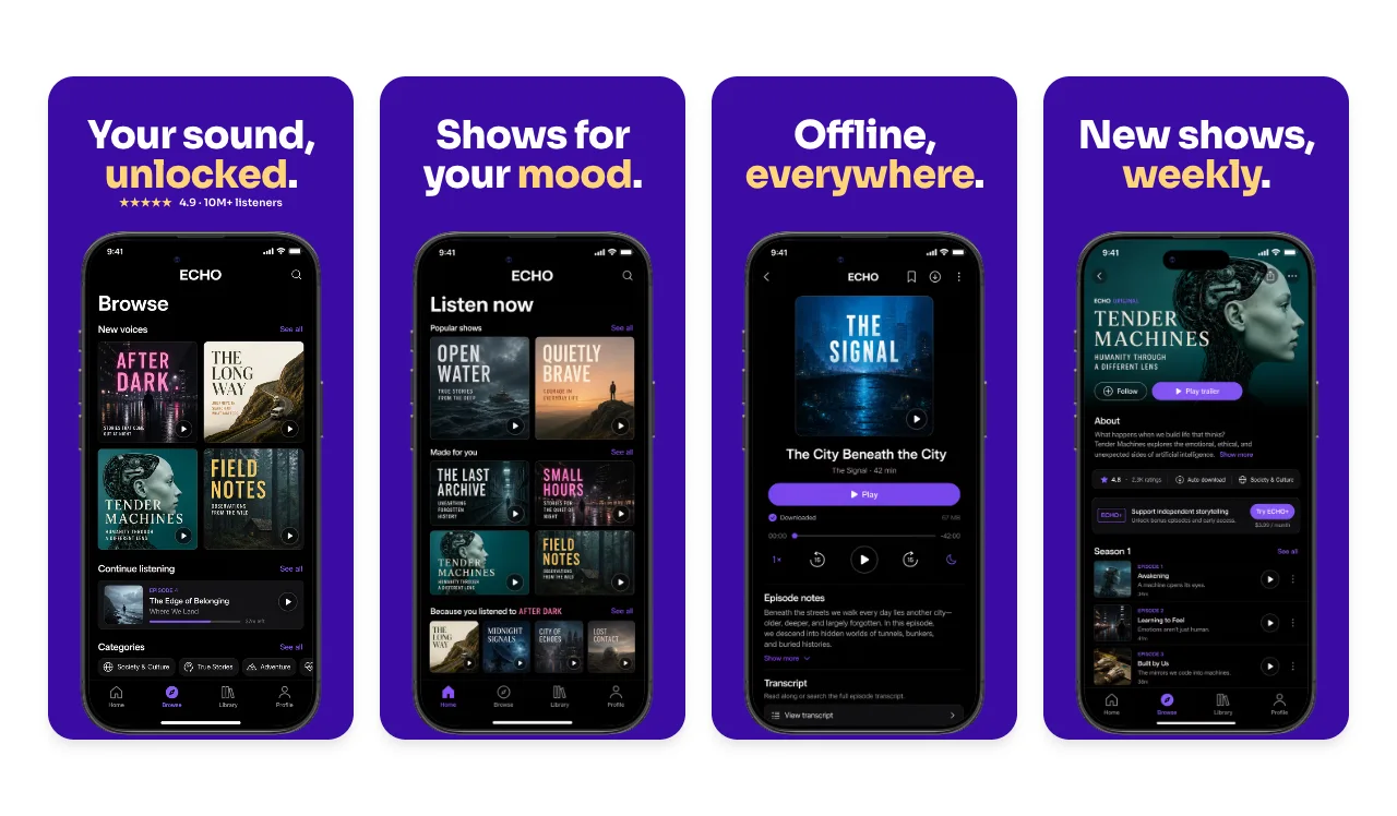 On Repeat App Store screenshot template for music and entertainment apps