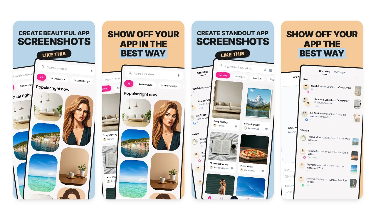 Pastel Duo Google Play screenshot template for Android apps