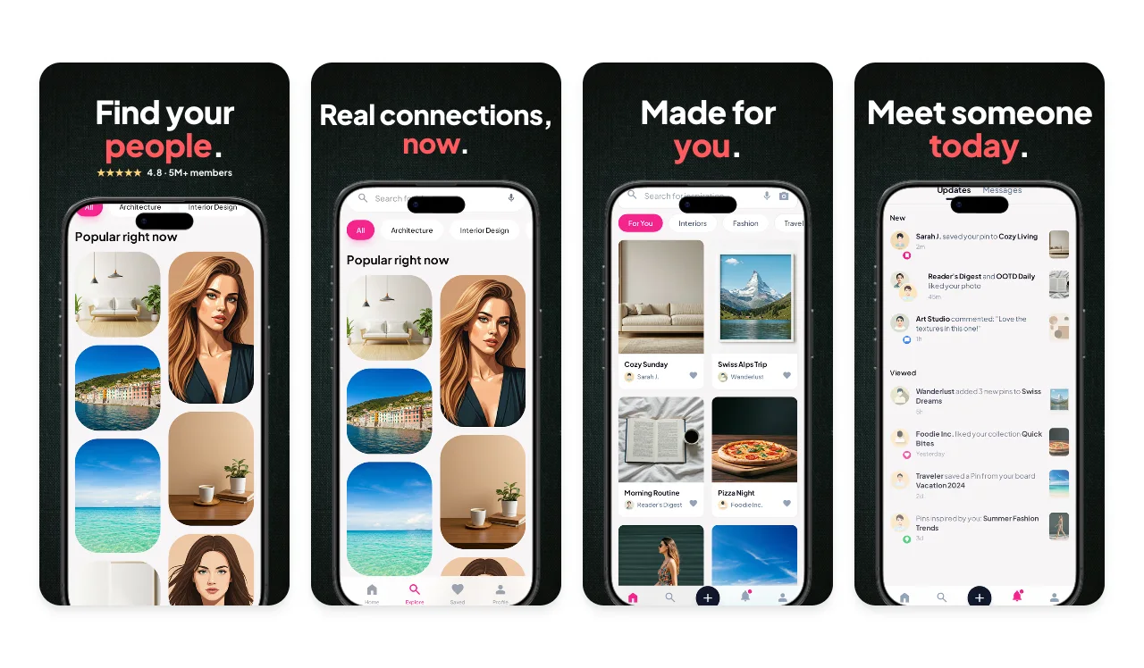 Photo Lifestyle App Store screenshot template for social and dating apps
