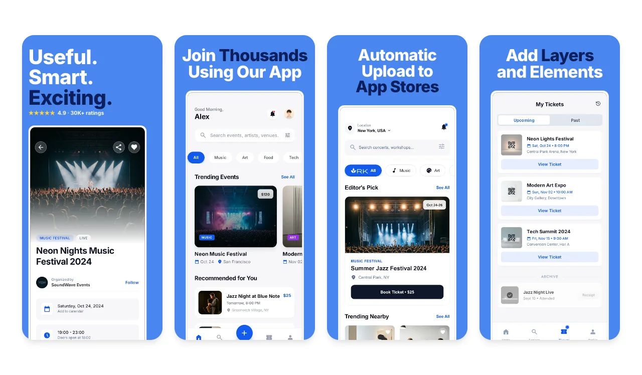Sky Blue Google Play screenshot template for Android apps