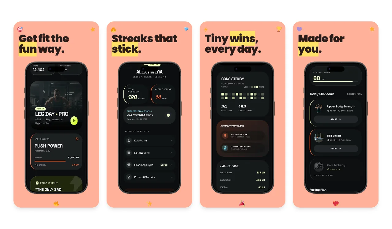 Sticker Pop App Store screenshot template for health and fitness apps