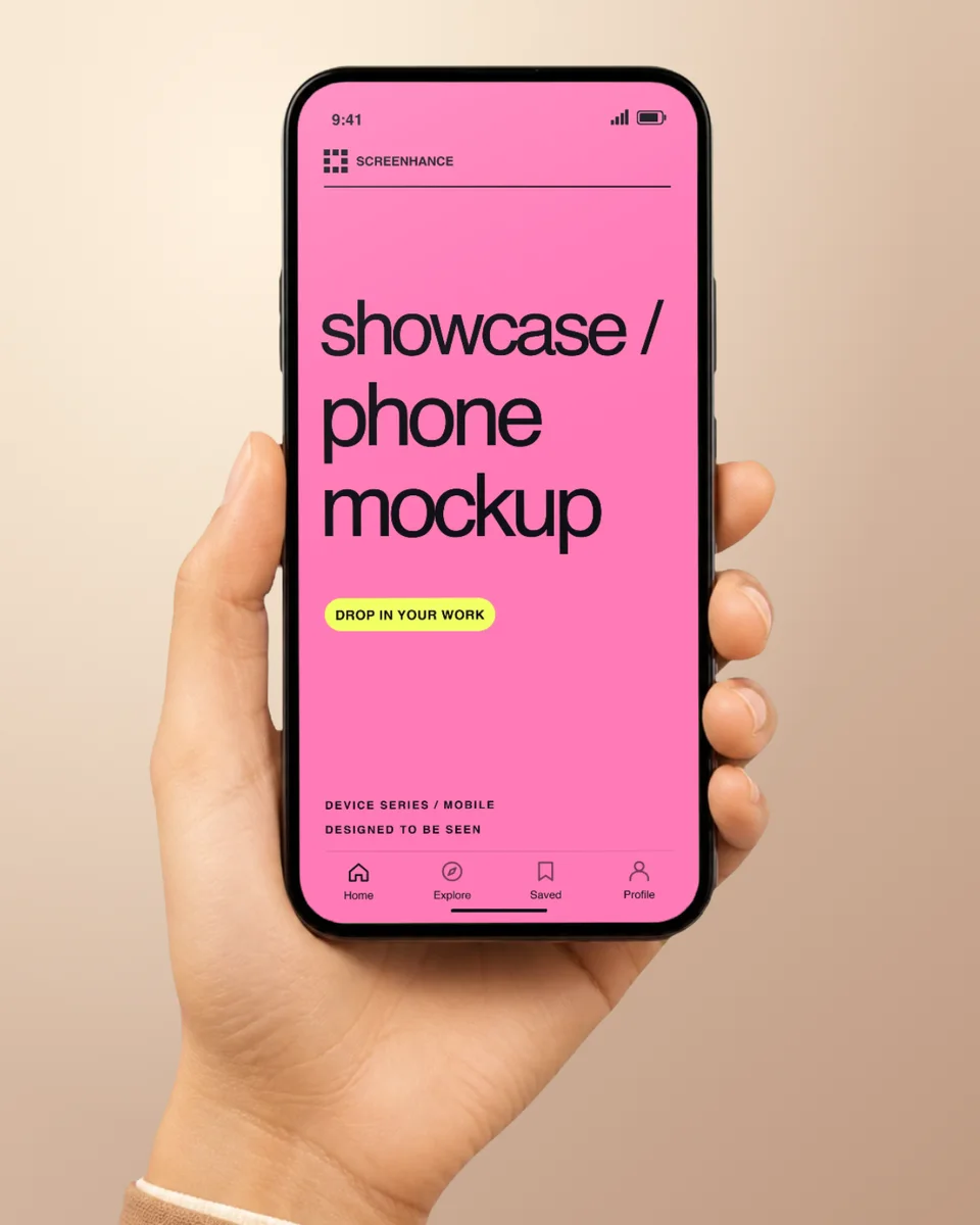 Handheld, Warm Sand phone mockup template