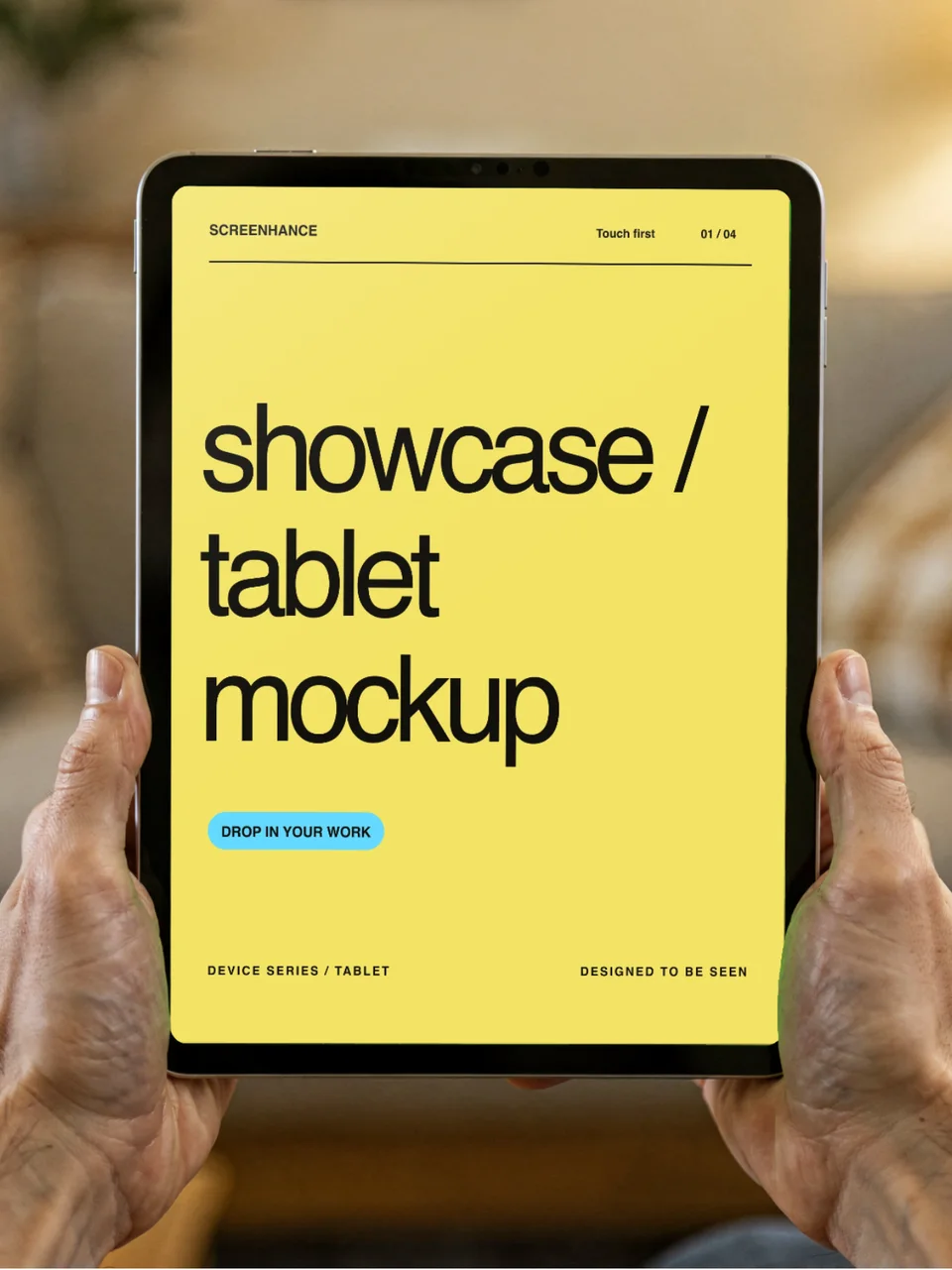 iPad, Handheld Portrait animated mockup template